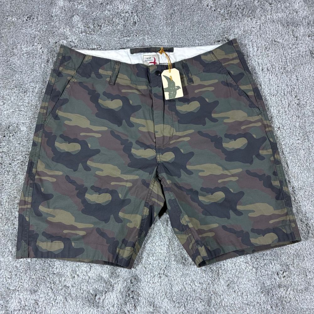 Relwen Flyweight Flex Shorts Mens 32 Camo Camo 8.5" Stretch Chino Cotton NWT